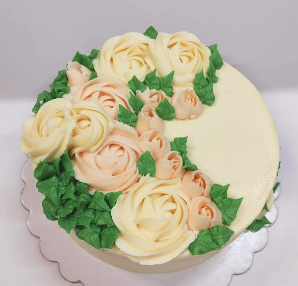 Sarina's Cake Creations on Instagram: Rose gold butterfly cake  #buttercream #buttercreamcake #butterflycake #rosettes #rosegoldsplatter  #sunflowersugarart #ros…